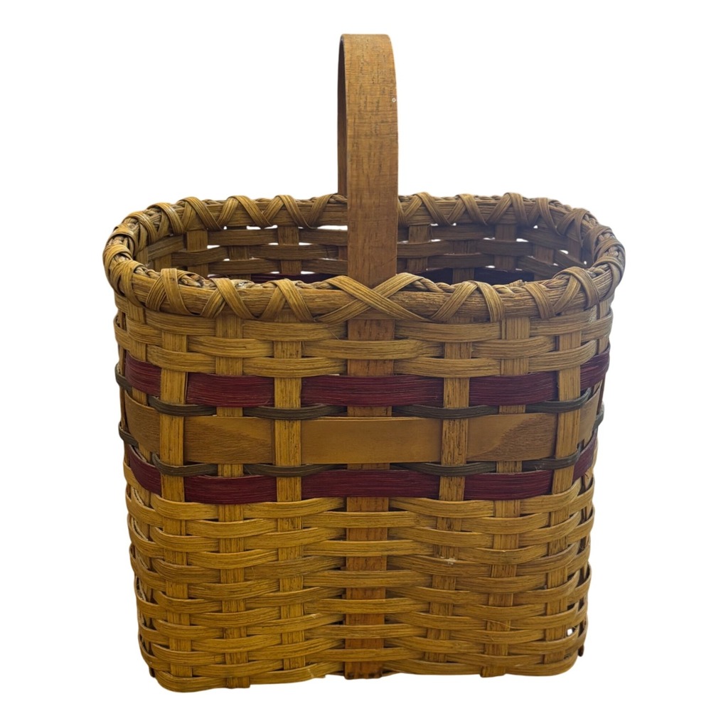 Vintage‎ | Woven Wicker Basket with Handle | Unsigned | Farmhouse Decor